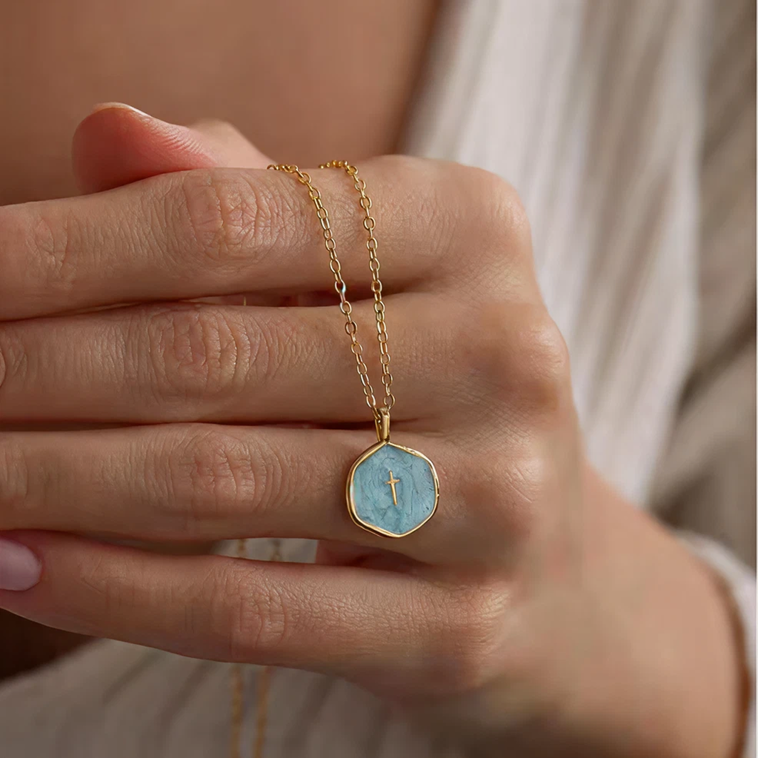 Living Water Cross Necklace